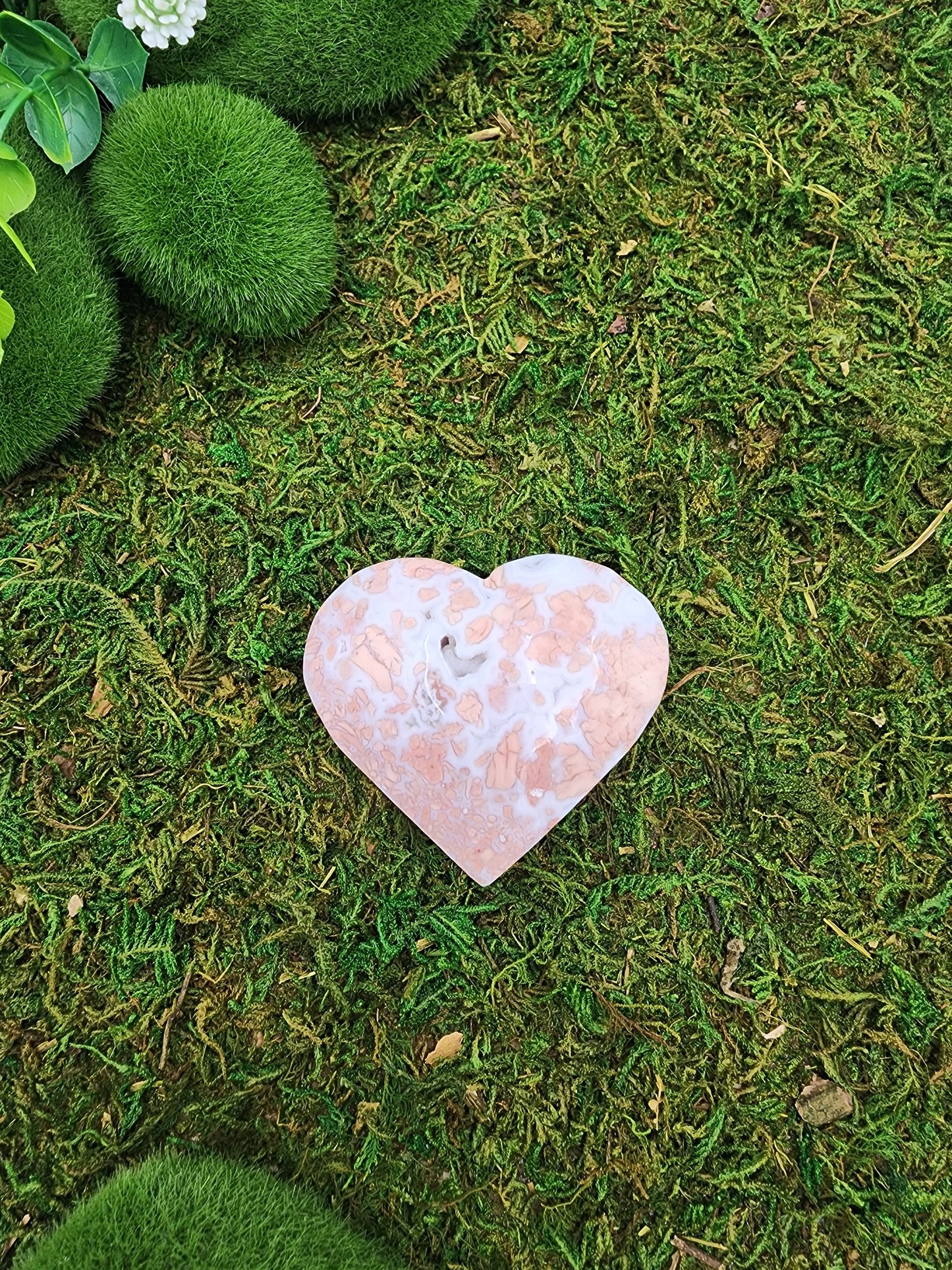 Cotton Candy Agate Heart