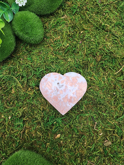 Cotton Candy Agate Heart