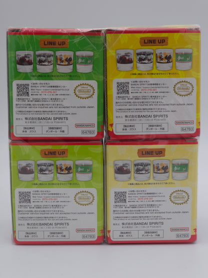 Bandai Kuji Donkey Kong Silhouette Glass Collection - Set of 4